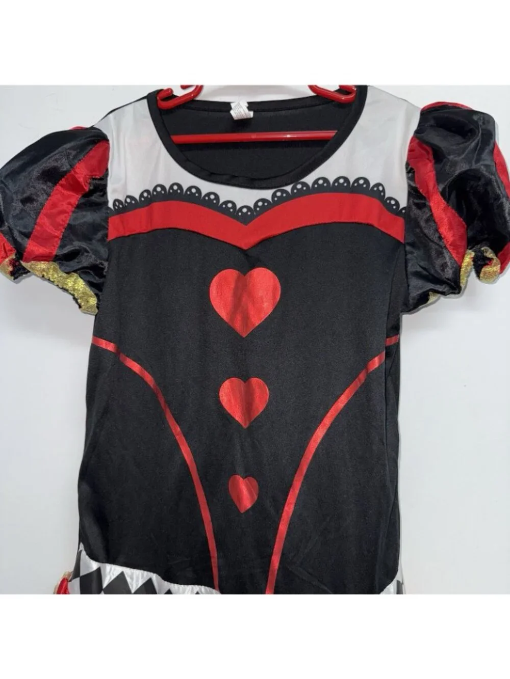 Queen Of Hearts Halloween Costume Dress Girls Size M L Alice In Wonderland